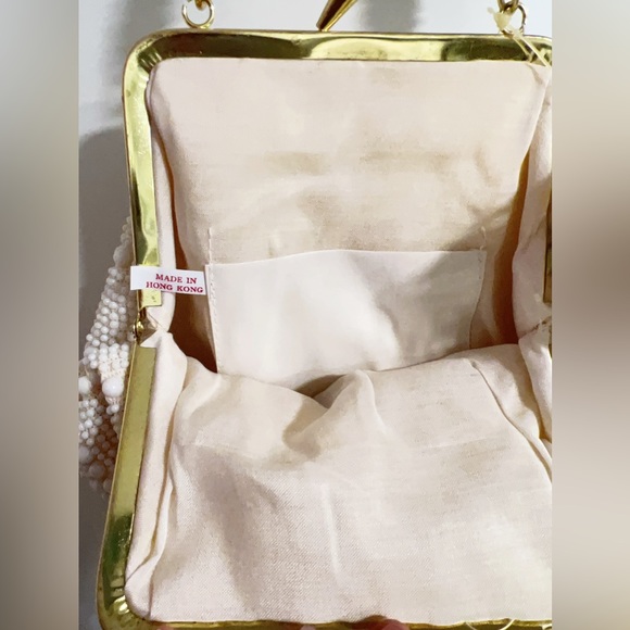 NWT vintage white pear beaded handbag - Picture 5 of 7